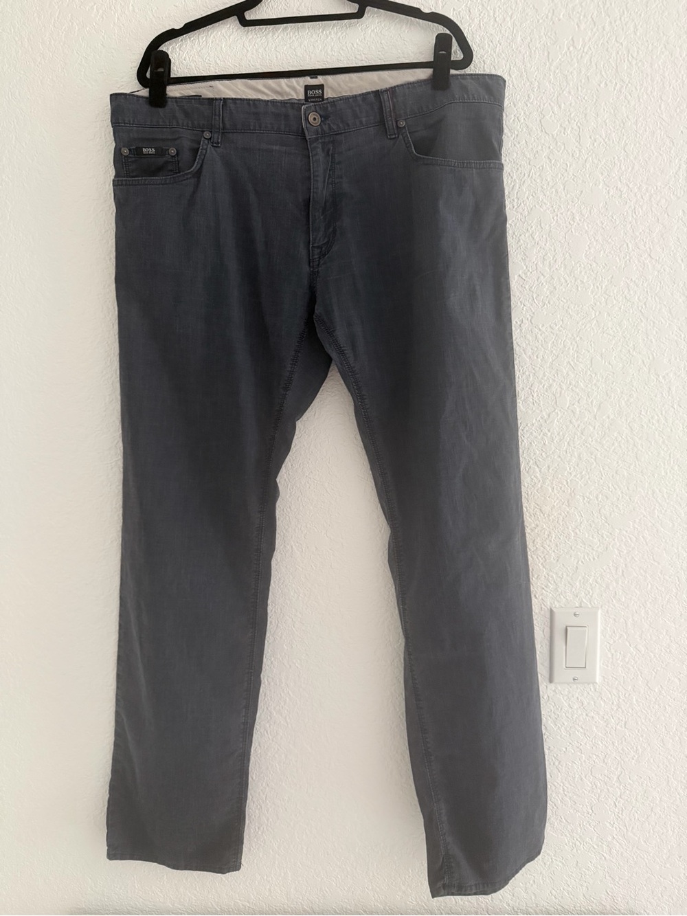 BOSS Hugo Boss Maine-10 Regular Fit Stretch Pants Charcoal Men’s 40x34 Excellent